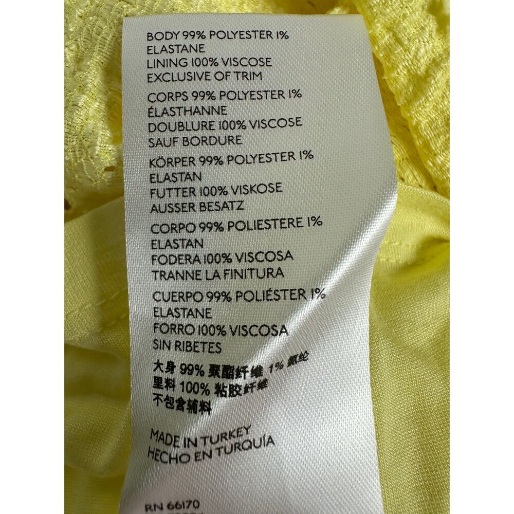 Maeve Anthropologie Medium Cotton Eyelet Lemon Yellow Babydoll Dress Coastal - Picture 9 of 12